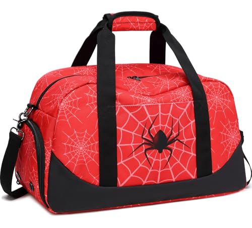 JIANYA Kids Duffle Bag Boys Sports Gym Bag with Shoe Compartment Wet Pocket Kids Carry On Weekender Travel Bag Red - Image 1