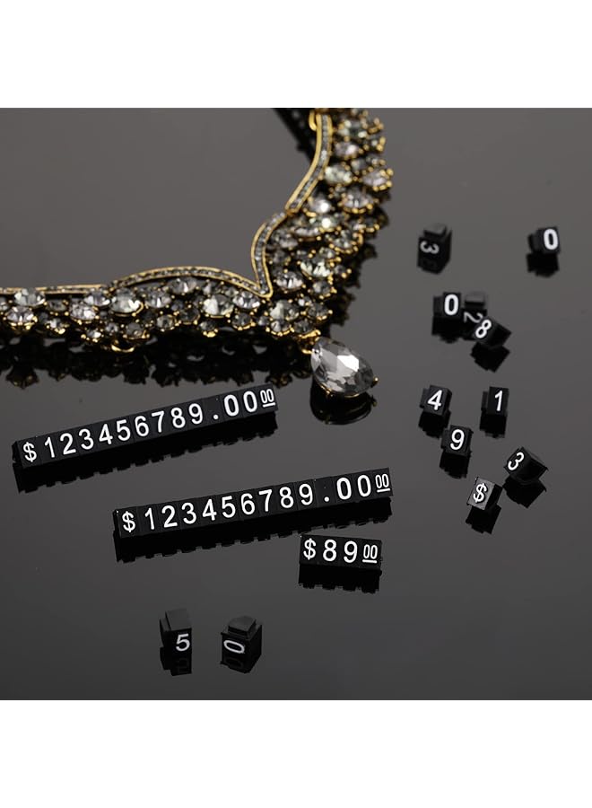 erorex Price Tags 50 Sets Price Display Cube Number Letter Adjustable Display Label Dollar Pricing Repeatable Stand Block Kit For Retail Shop Jewelry Price Display - Image 3