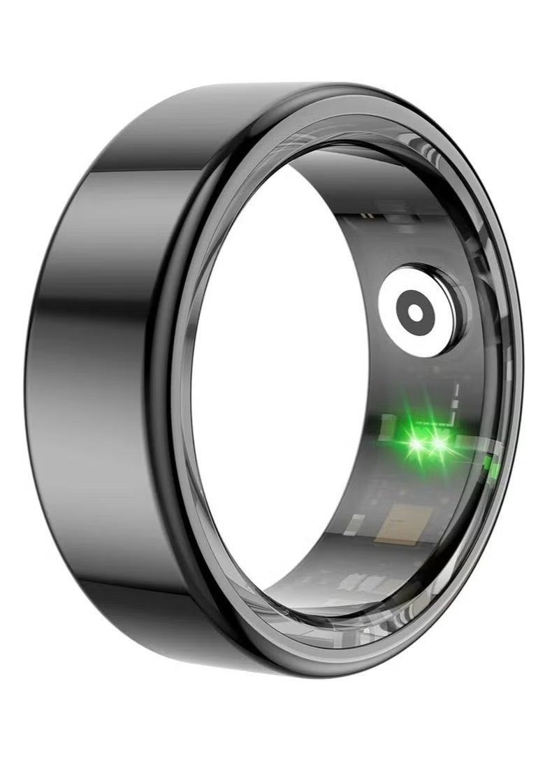 R02 Smart Ring Titanium Steel Shell Health Monitoring IP68 & 3ATM Waterproof Multi-sport Modes (Deep Grey, 20.6mm) - Image 4