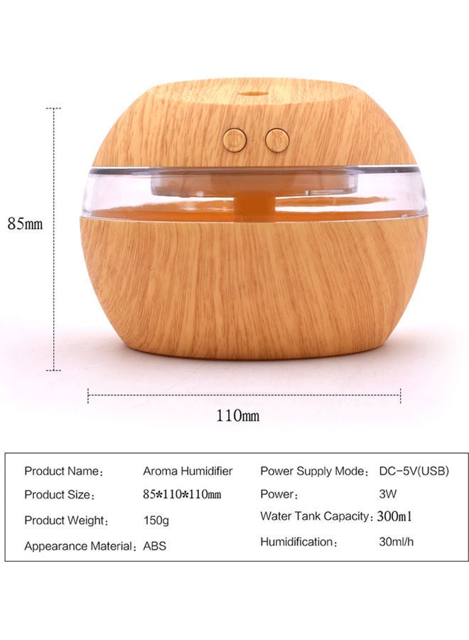 NIBEMINENT USB humidifier with LED light wood grain Light 12*9*9cm - Image 5