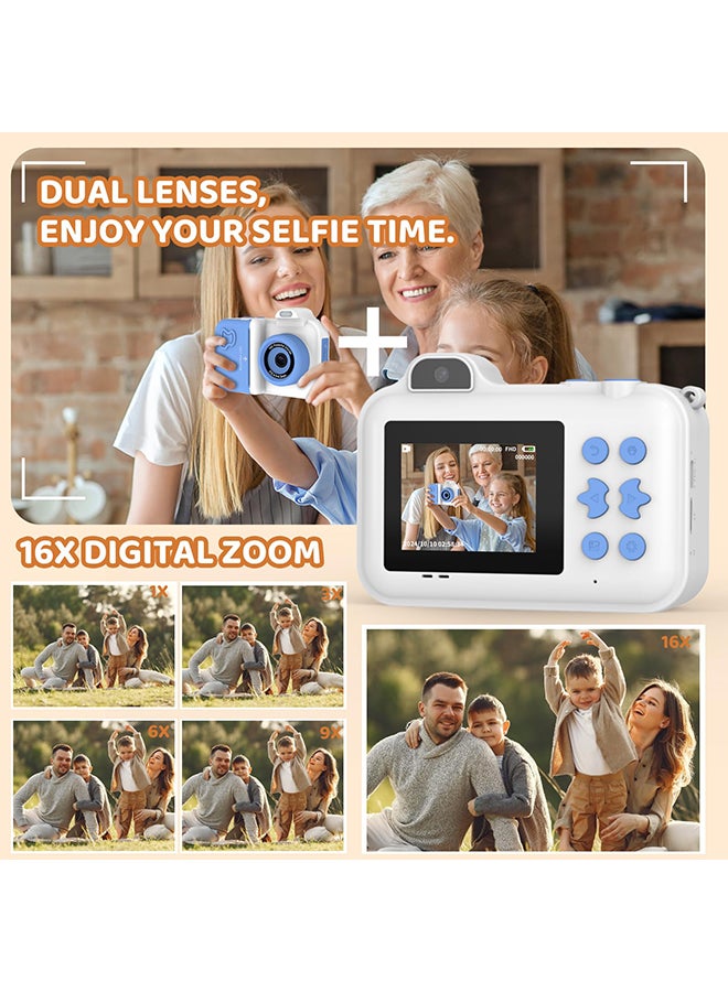 XiuWoo Kids Camera Instant Print,Kids Digital Camera 1080P HD Dual-Lens Selfie,Instant Print Camera with 5 Rolls Paper & 32GB Card,Toddler Camera Christmas Birthday Gifts for Boys Age 3-12 - Image 4