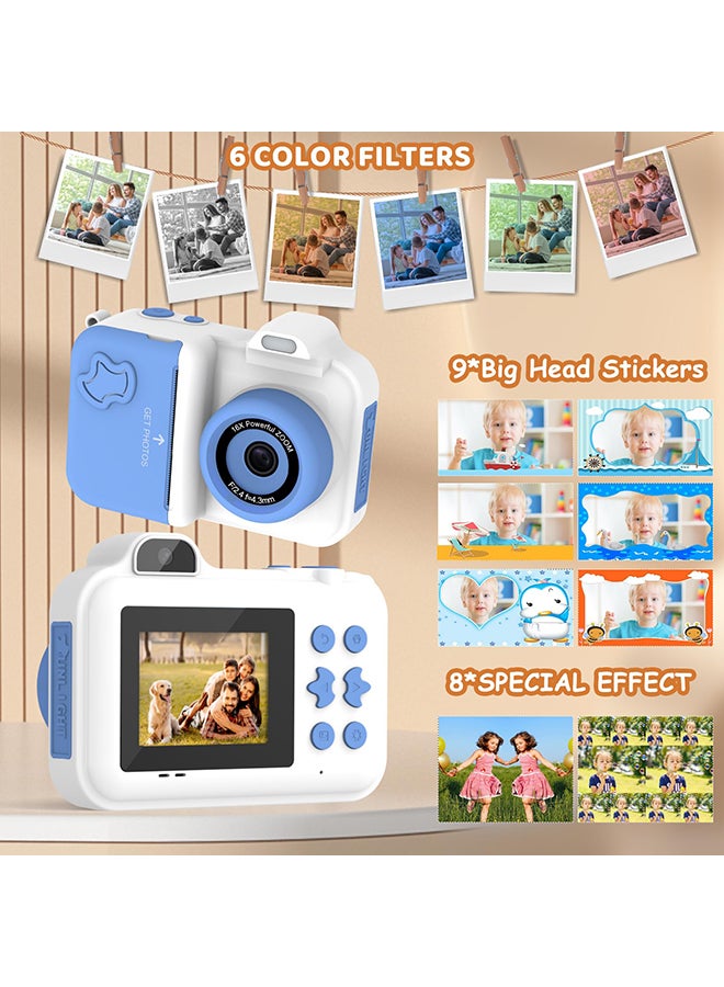 XiuWoo Kids Camera Instant Print,Kids Digital Camera 1080P HD Dual-Lens Selfie,Instant Print Camera with 5 Rolls Paper & 32GB Card,Toddler Camera Christmas Birthday Gifts for Boys Age 3-12 - Image 2