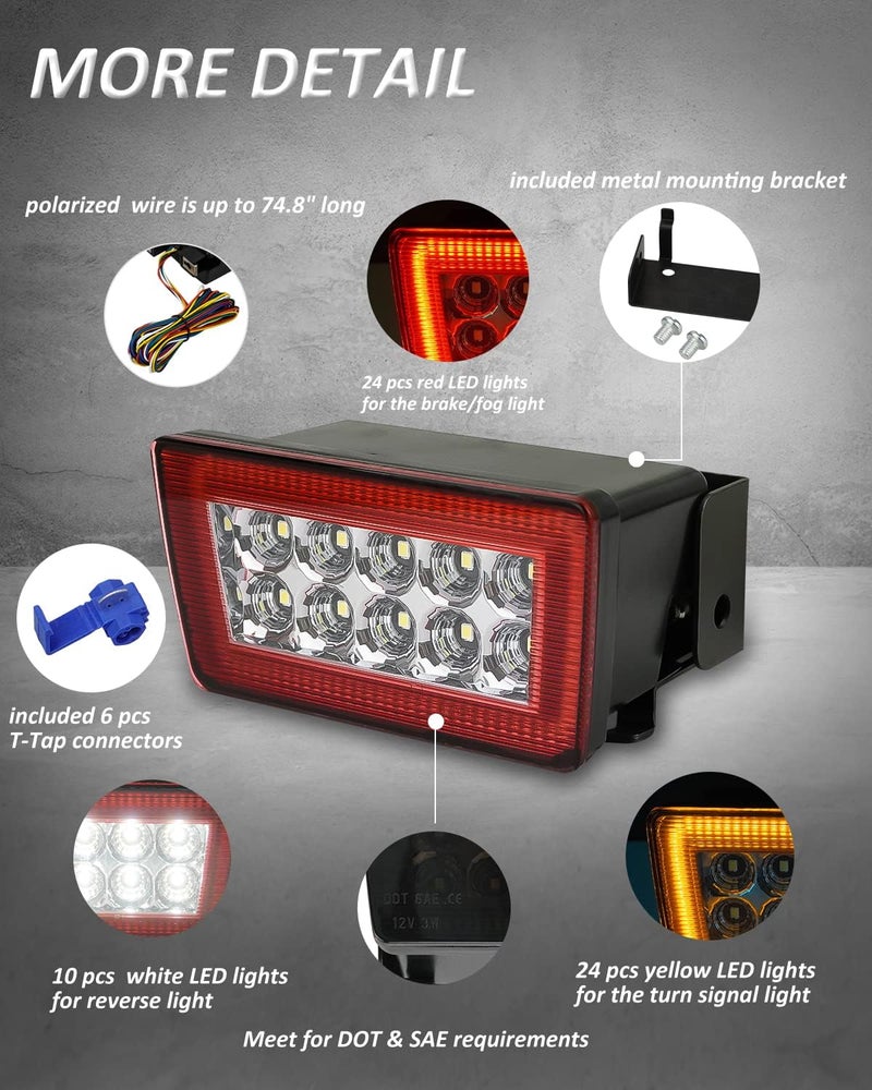 Bestview 5-In-1 LED Rear Fog Light Assembly for Subaru WRX STI, Impreza, XV Crosstrek (Red Lens) - Image 2