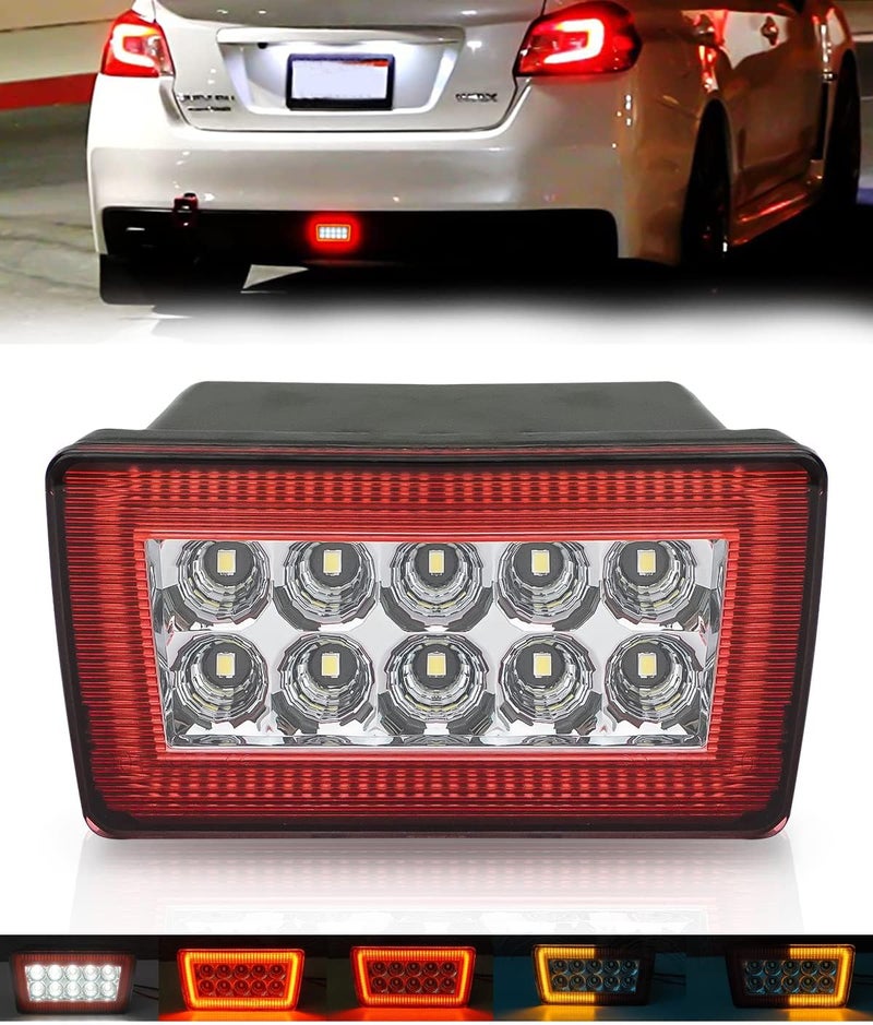 Bestview 5-In-1 LED Rear Fog Light Assembly for Subaru WRX STI, Impreza, XV Crosstrek (Red Lens) - Image 1