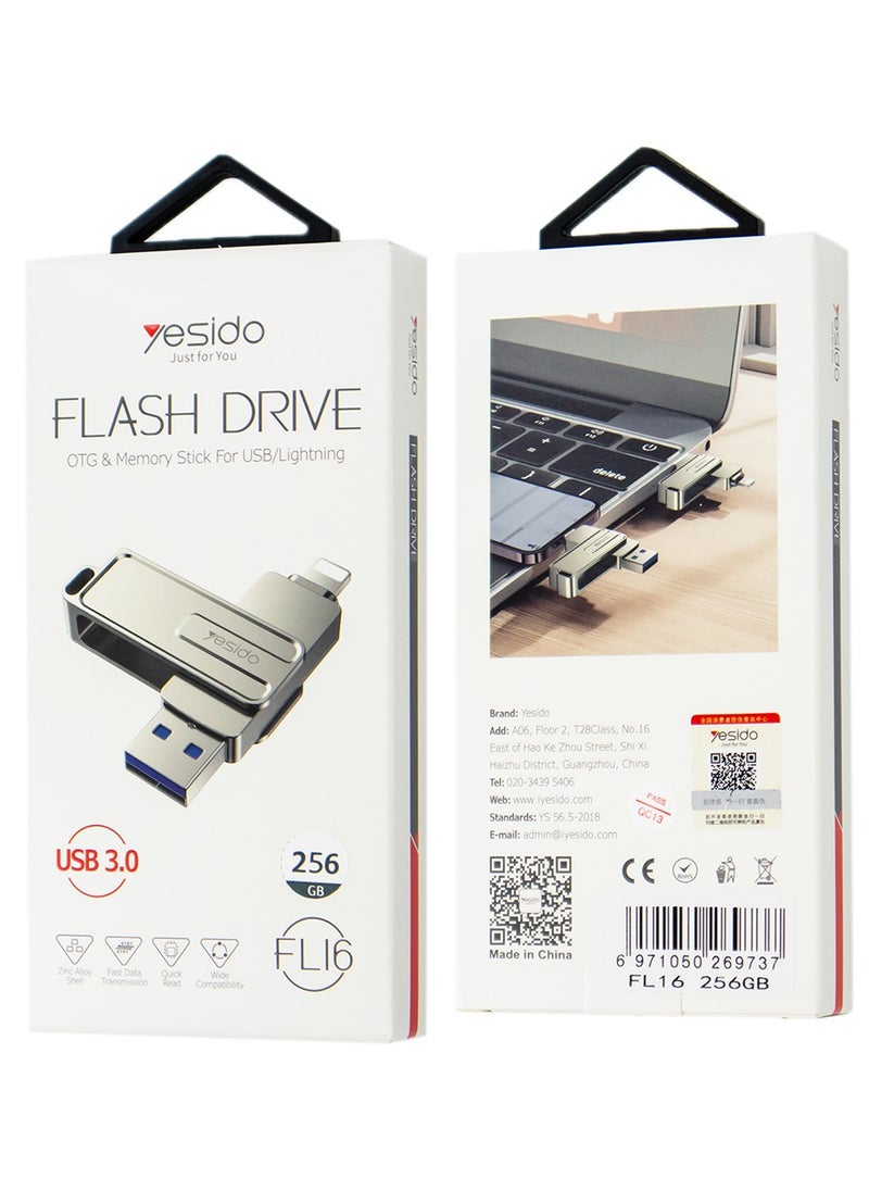 يسيدو محرك أقراص فلاش سعة 256 جيجابايت، ومنفذ Lightning، ومنفذ USB 3.0  - Image 5