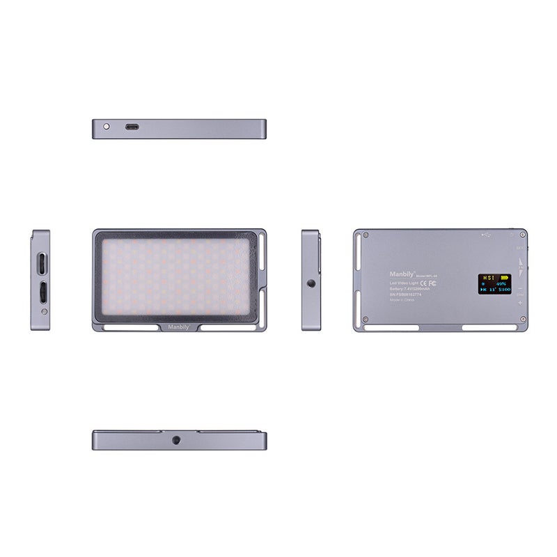 Loquat Manbily Portable RGB LED Video Light Grey - Image 3