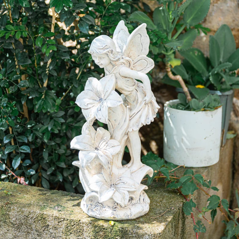 Ovewios Angel Garden Statue Outdoor, Solar Powered Resin Garden Sculptures Fairy Angel Statues Waterproof LED Lights Yard Art Decorations for Outside Patio Lawn Ornament Gardening Gifts - Image 3