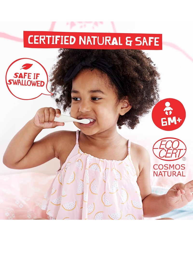 Jack N' Jill - Jack N' Jill Natural Toddler Toothpaste for Baby, Kids and Infants 6 Months & Up, Fluoride Free Training Toothpaste for Toddlers 1-3, 40% Xylitol, BPA Free - Strawberry & Blueberry, 1.76 oz (3 Pack) - Image 1