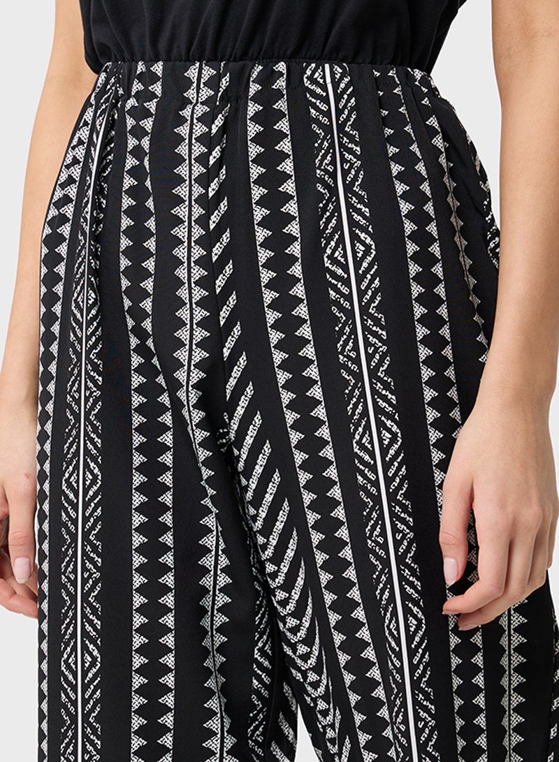 Ginger Monochrome Boho Printed Pullon Pants - Image 4