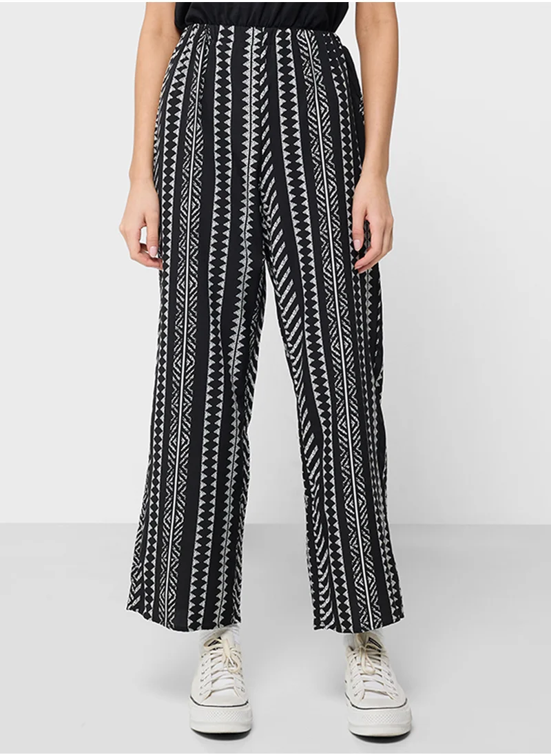 Ginger Monochrome Boho Printed Pullon Pants