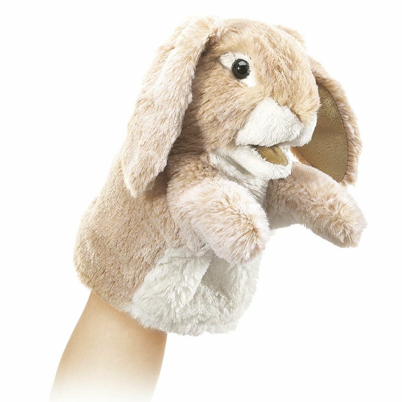 Folkmanis Little Lop Rabbit Hand Puppet White - Image 3