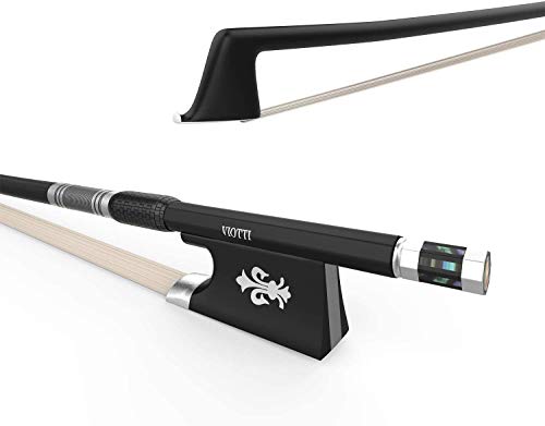 Viotti Carbon Fiber Violin Bow, Hand Crafted by Professional Violin & Bow Makers, Strong, Stiff & Well Balanced, Made with Mongolian Horse Hair, For Violinists & Fiddlers of All Skill Levels - Image 1