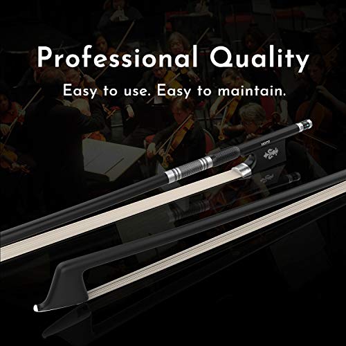 Viotti Carbon Fiber Violin Bow, Hand Crafted by Professional Violin & Bow Makers, Strong, Stiff & Well Balanced, Made with Mongolian Horse Hair, For Violinists & Fiddlers of All Skill Levels - Image 2