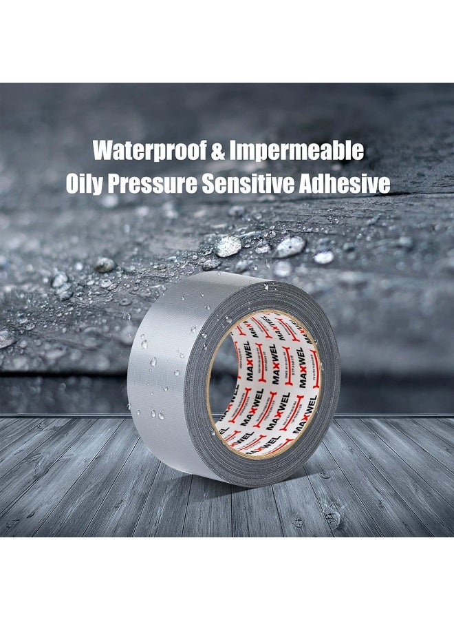 MAXWELL MAXWEL Heavy Duty Duct Tape 48mm x 32m – Waterproof Silver Cloth Repair Tape with Strong Adhesive, Tearable by Hand, Durable, Multi-Purpose Sealing & Patching Tape for Home, Automotive, Plumbing, Electrical & Industrial Use - Image 5