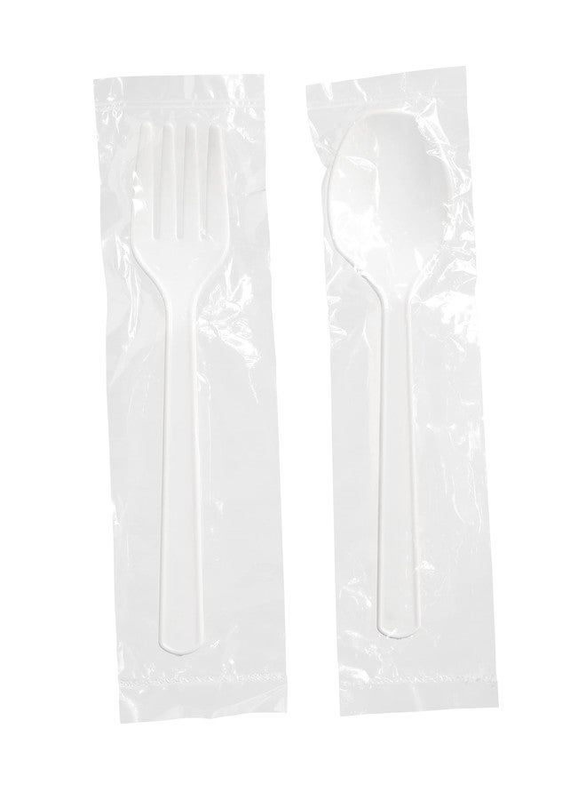 Concession Essentials Medium Weight Individually Wrapped Plastic Spoons Great for Take-Out. 5.5 Inches in Length, White (200 Pieces) - Image 3