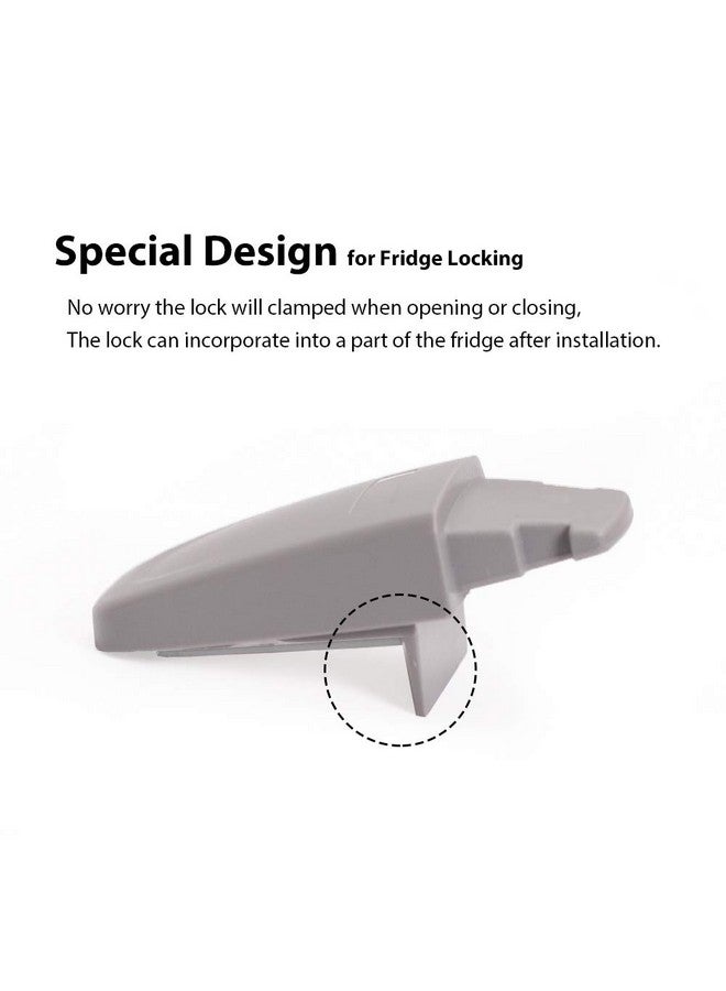 Eudemon Home Refrigerator Fridge Freezer Door Lock Latch Catch Toddler Kids Child Cabinet Locks Baby Safety Child Lock Easy to Install and Use Adhesive no Tools Need or Drill (Grey,1 Pack) - Image 5