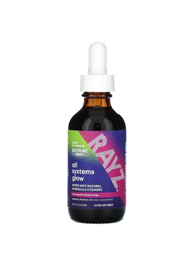 Bioray, Rayz, All Systems Glow, For Teens, Raspberry, 2 fl oz (59 ml)