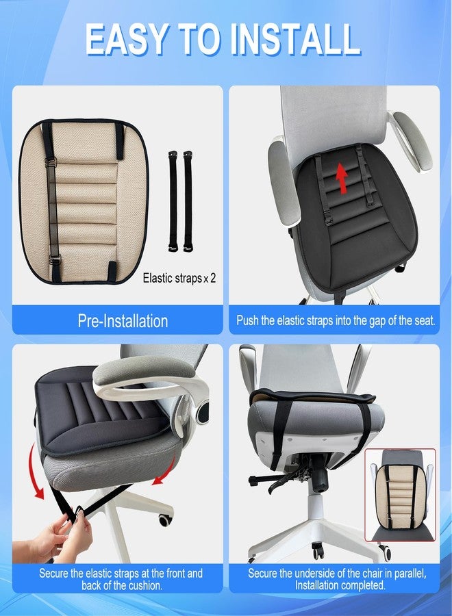 Sanwom Car Seat Cushion with Back Support Pillow, 1.2'' Thick Enhanced Comfort Memory Foam Design for Pain Relief, Ideal for Drivers and Office Use - Ergonomic Lumbar Comfort for Long Sitting - Image 4