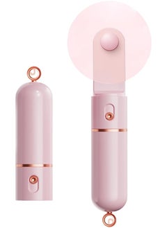 OUYoo OUYoo Portable Handheld Fan, Mini Fan USB Rechargeable, 3 Speed Personal Small Pocket Fan, Battery Operated Fan with Power Bank, Travel Hand Fan for Girl Women Outdoor (Pink)  - Image 1
