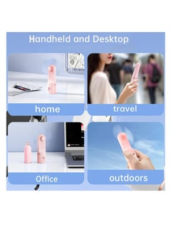 OUYoo OUYoo Portable Handheld Fan, Mini Fan USB Rechargeable, 3 Speed Personal Small Pocket Fan, Battery Operated Fan with Power Bank, Travel Hand Fan for Girl Women Outdoor (Pink)  - Image 4