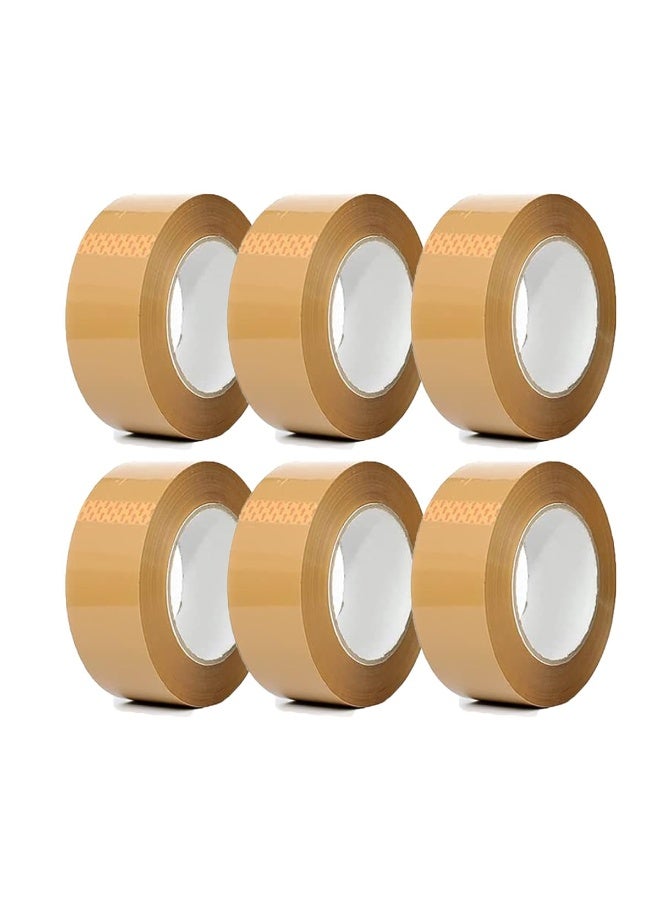 Mazko Heavy Duty Brown Packing Tape 2 Inches x 100 Yards – Strong BOPP Box Sealing Tape for Moving Boxes, Shipping, Parcel Packaging, Cartons, Postal Bags & Warehouse Supplies (Pack of 6 Rolls) - Image 1