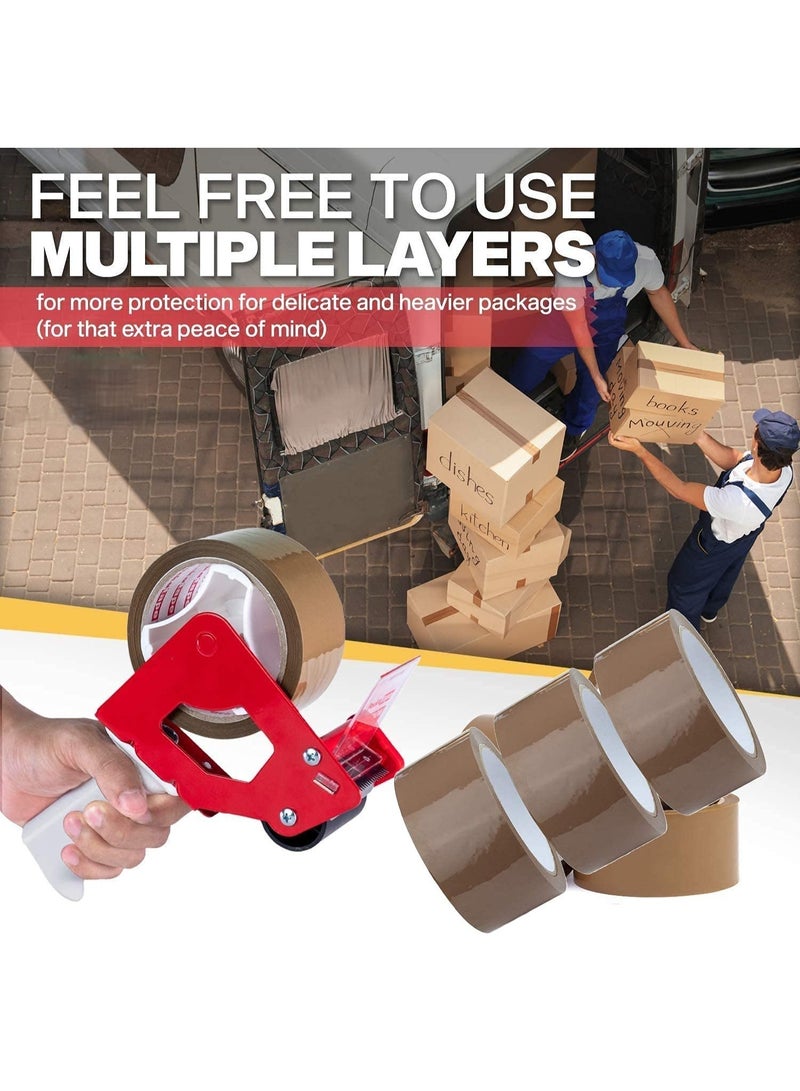 Mazko Heavy Duty Brown Packing Tape 2 Inches x 100 Yards – Strong BOPP Box Sealing Tape for Moving Boxes, Shipping, Parcel Packaging, Cartons, Postal Bags & Warehouse Supplies (Pack of 6 Rolls) - Image 5