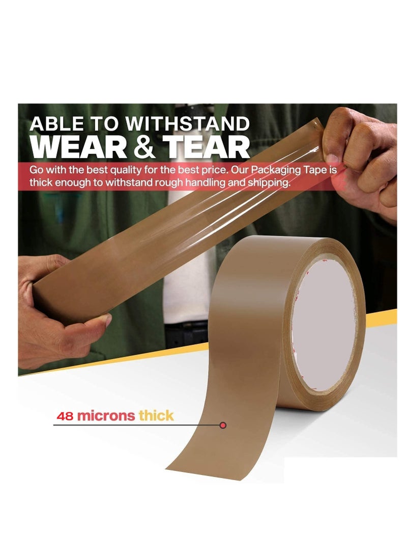 Mazko Heavy Duty Brown Packing Tape 2 Inches x 100 Yards – Strong BOPP Box Sealing Tape for Moving Boxes, Shipping, Parcel Packaging, Cartons, Postal Bags & Warehouse Supplies (Pack of 6 Rolls) - Image 4