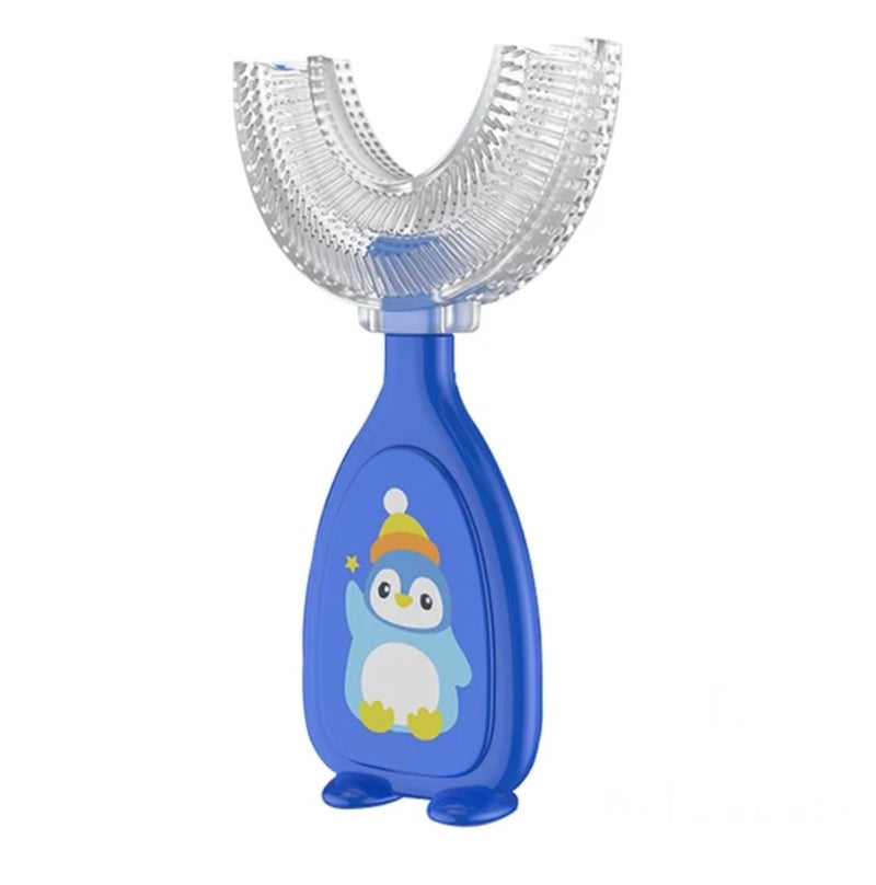 Mommas Baby U-Shaped Toothbrush for kids, Food Grade Soft Silicone Brush Head, 360° Oral Teeth Cleaning Tool, Toxic-Free Material, Soft & Elastic Bristles For 360° Degree Dental Cleaning (MB40268) - Image 1