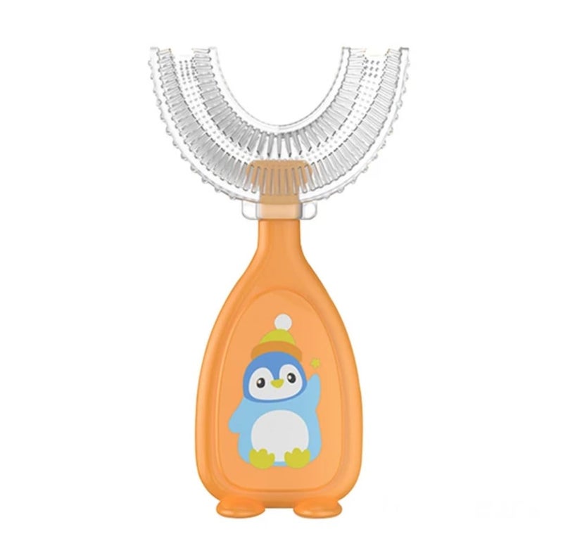 Mommas Baby U-Shaped Toothbrush for kids, Food Grade Soft Silicone Brush Head, 360° Oral Teeth Cleaning Tool, Toxic-Free Material, Soft & Elastic Bristles For 360° Degree Dental Cleaning (MB40268) - Image 2