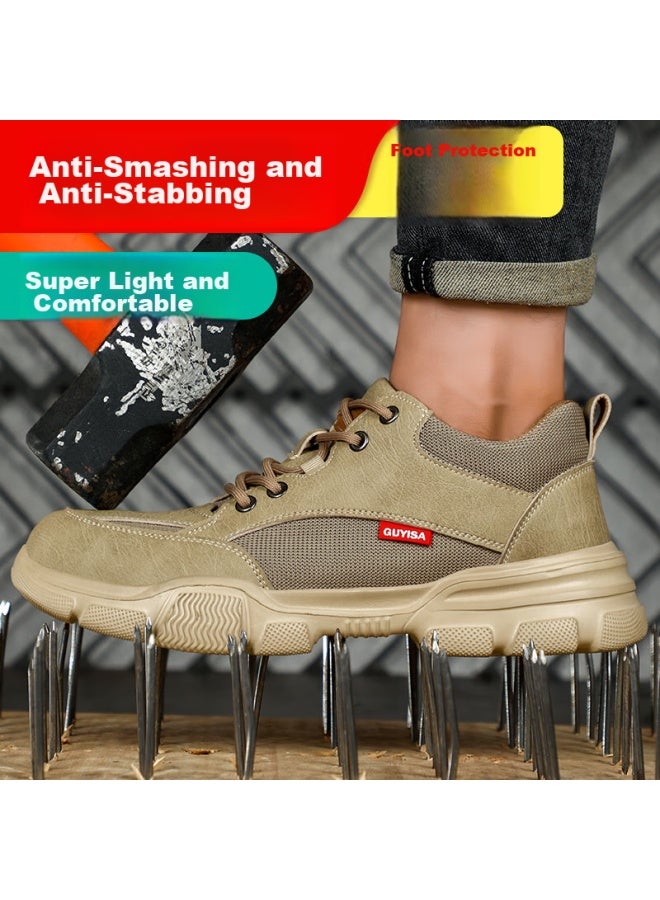 JUNBU Safety Shoes For Men With Steel Toe Cap, Anti-Smashing, Anti-Puncture, Ultra-Light, Breathable, Soft-Soled, Safety Work Site Functional Shoes 1115F Size 40 - Image 5