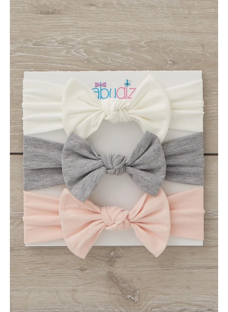 بيبيجيز Handmade Soft Bow Tie Natural 100% Cotton Combed Cotton 3-Piece Baby Kids Girls Bandana Set