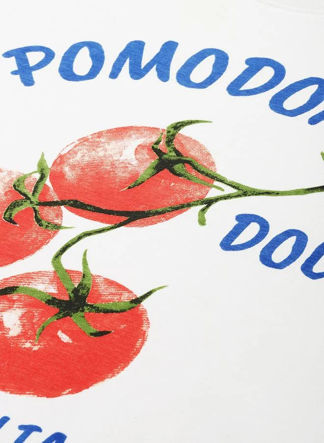 ديلينجر تيشيرت واسع بياقة دائرية وأكمام قصيرة