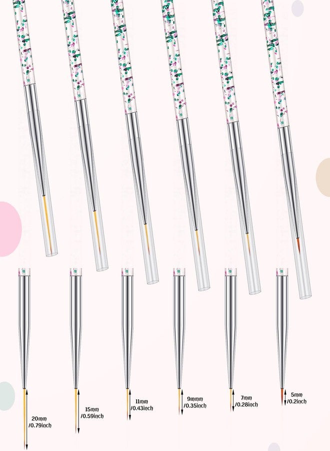 Maitys فرش آيلاينر مايتيس 6 قطع، نقطة رفيعة، فرشاة جل آيلاينر، فرشاة كوسمتيك مائية، أدوات مكياج للعيون (أسلوب مشرق) - Image 3