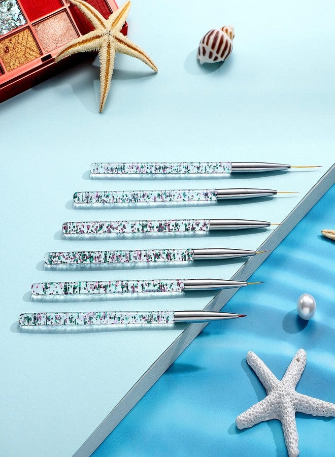 Maitys فرش آيلاينر مايتيس 6 قطع، نقطة رفيعة، فرشاة جل آيلاينر، فرشاة كوسمتيك مائية، أدوات مكياج للعيون (أسلوب مشرق) - Image 4