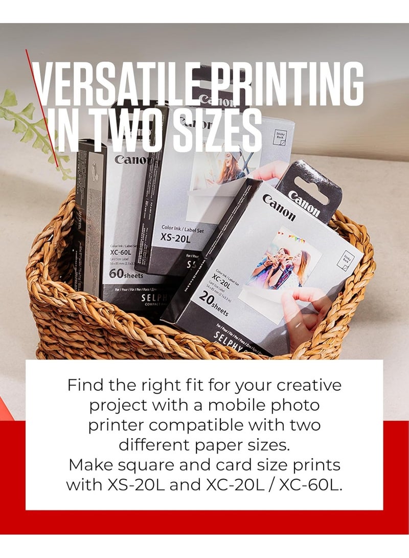 Canon SELPHY QX20 portable printer - for Wi-Fi printing straight from your smart device. Dye Sublimation, 2 sizes of peel and stick Prints and USB-C Charging - Red red - Image 5