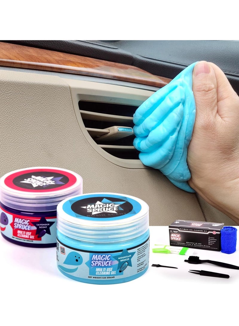 Generic Car Cleaning Gel Kit Interior Detailing Slime Cleaner Brushes Vent Duster Auto Dust Pc Laptop Keyboard Putty pack of 2  - Image 1
