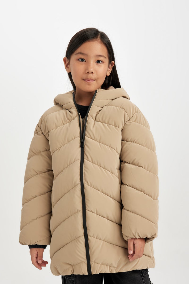 DeFacto Girl Hooded Waterproof Puffer Jacket  - Image 2