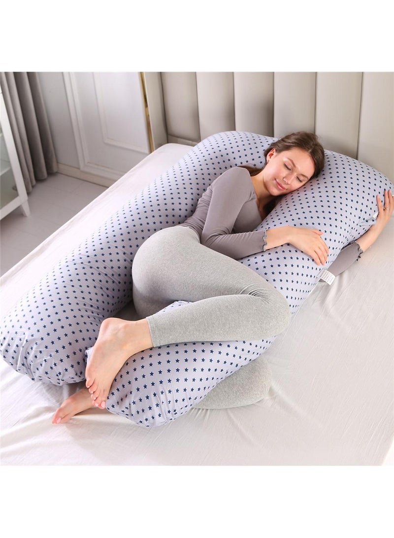 Bluejw U-Shaped Full Body Pregnancy Cotton Pillow 80x155cm - Image 1