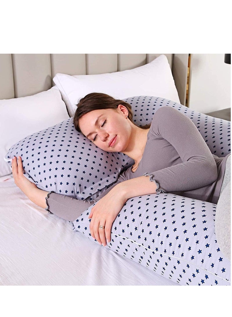 Bluejw U-Shaped Full Body Pregnancy Cotton Pillow 80x155cm - Image 5