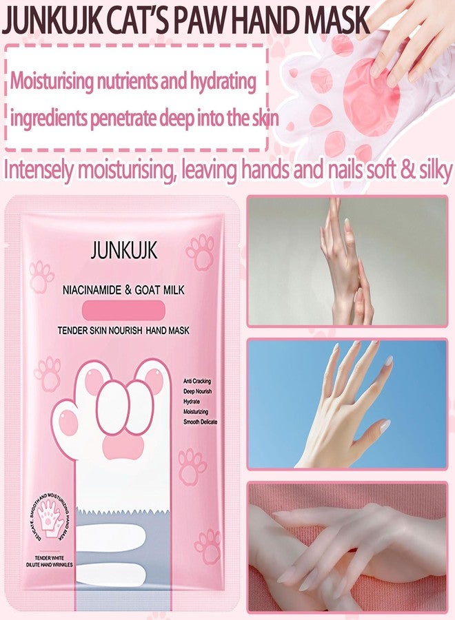 JunKuJK 6PCS Hand Masks,Hydrating Hand Masks Moisturizing Gloves Overnight for Dry Cracked Hands,Daily Hand Care Hand Masks Gift Set for Women and Men A - Image 2