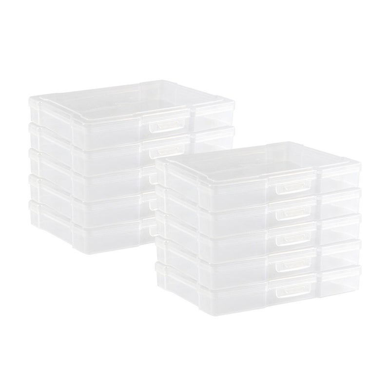 novelinks Transparent 4" x 6" Photo Storage Boxes - Photo Organizer Cases Photo Keeper Picture Storage Containers Box for Photos - 10 PACK (Clear) - Image 1