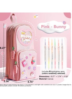 NajmStyle Mini Backpack Pencil Case Art Marker Storage Canvas Makeup Pocket Small Gadget Bag Organizer Random Free of 6 Pack Highlighters  - Image 4