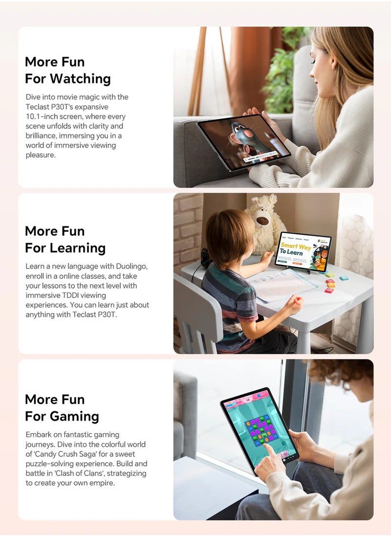Telcast - Teclast P30T Android 14 10 Inch Tablet 4GB LPDDR4 RAM 128GB ROM 6000mAh Battery - Image 1
