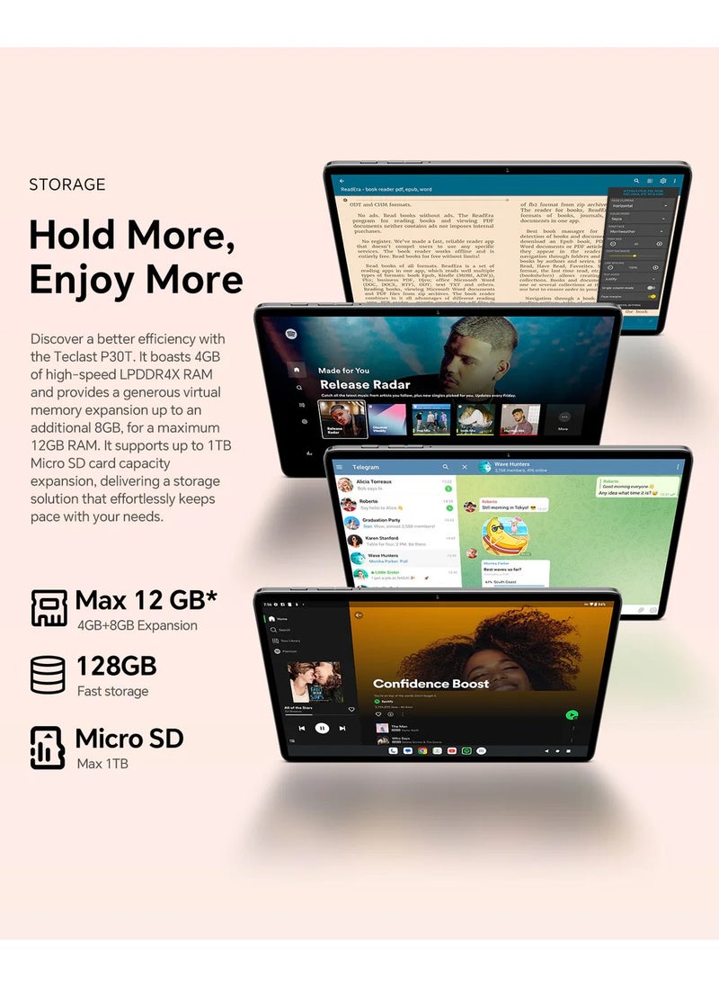 Telcast - Teclast P30T Android 14 10 Inch Tablet 4GB LPDDR4 RAM 128GB ROM 6000mAh Battery - Image 1