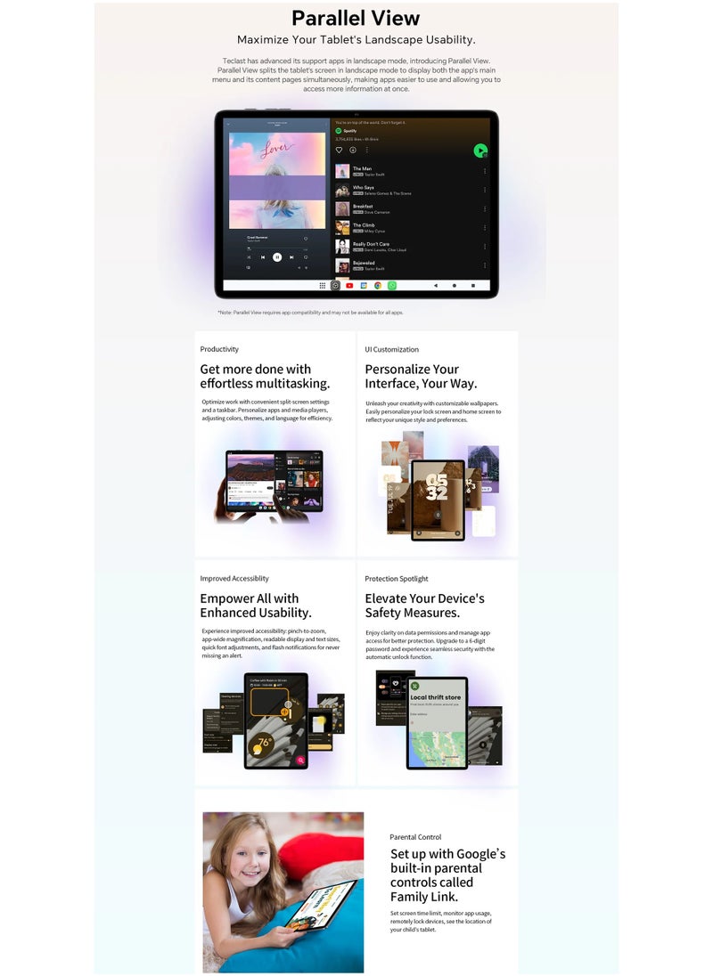 Telcast - Teclast P30T Android 14 10 Inch Tablet 4GB LPDDR4 RAM 128GB ROM 6000mAh Battery - Image 1