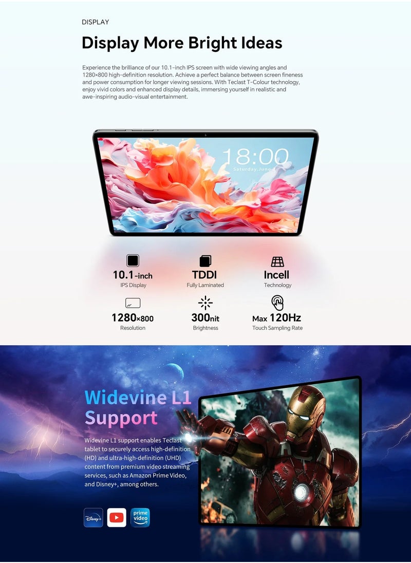 Telcast - Teclast P30T Android 14 10 Inch Tablet 4GB LPDDR4 RAM 128GB ROM 6000mAh Battery - Image 1