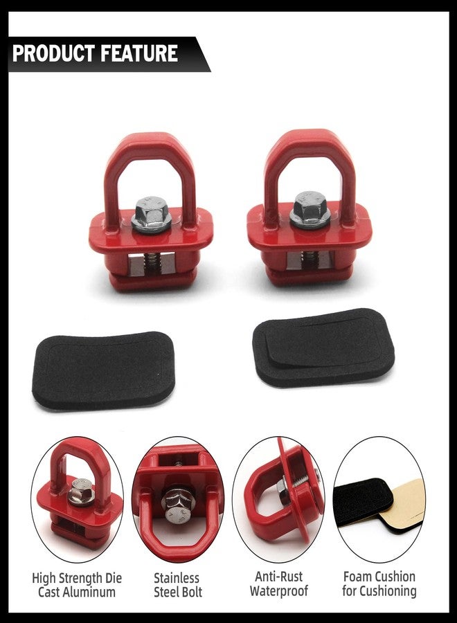 JINCHEN Aluminum Tie Down Anchors 9 Pcs Truck Bed Set Side Wall Anchor fit for 2007-2023 Chevy Silverado/GMC Sierra, 2015-2023 Chevy Colorado/GMC Canyon (Red) - Image 3