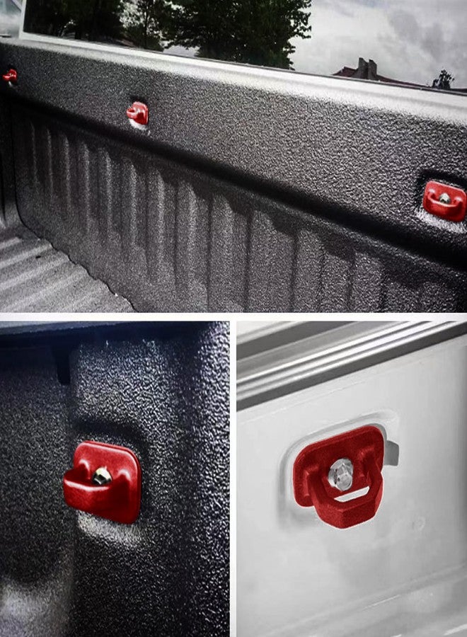 JINCHEN Aluminum Tie Down Anchors 9 Pcs Truck Bed Set Side Wall Anchor fit for 2007-2023 Chevy Silverado/GMC Sierra, 2015-2023 Chevy Colorado/GMC Canyon (Red) - Image 5