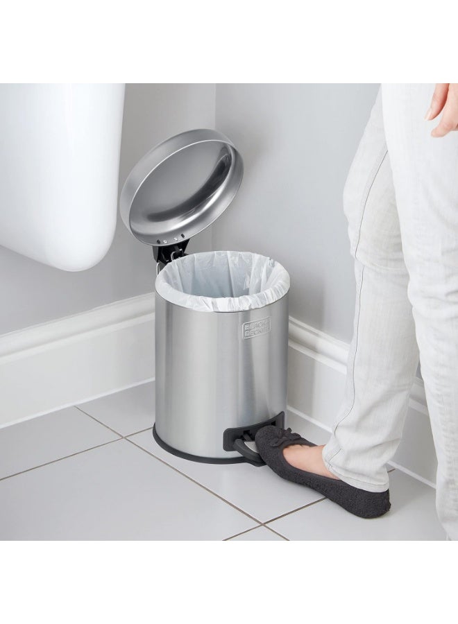 BLACK+DECKER Dome Shaped Pedal Bins With Soft Close Lids & Stainless Steel Material 5L - Image 4