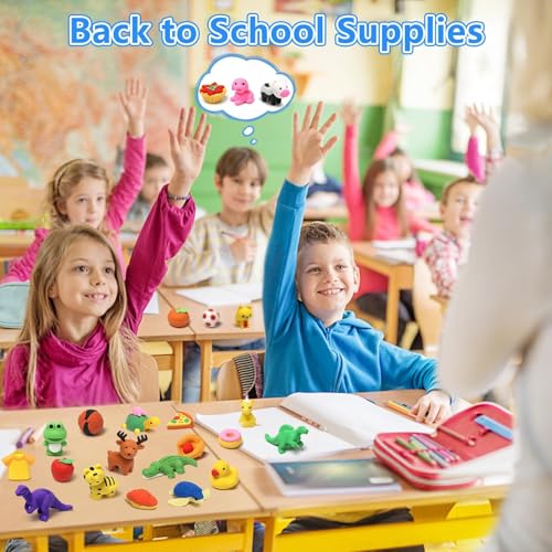 HINZER 150 Pack Animal Erasers for Kids Bulk Pull Apart 3D Puzzle Erasers Treasure Box Toys for Classroom Rewards and Prizes Class Treasure Box Kids Party Favors Back to School Supplies Gift - Image 2